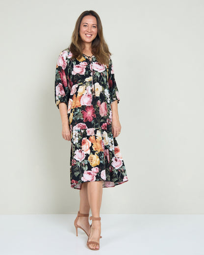 Kennedy Dress - Black Floral