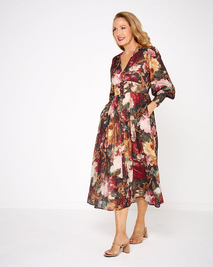 Valencia Dress - Autumn Garden