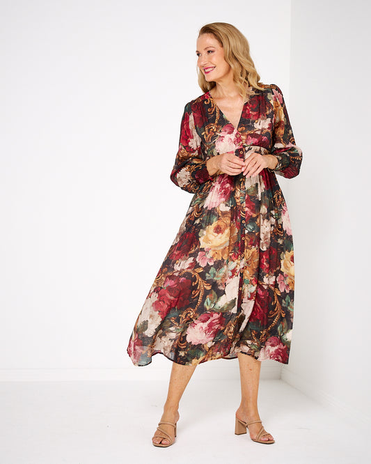 Valencia Dress - Autumn Garden