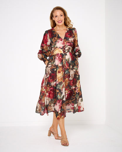 Valencia Dress - Autumn Garden