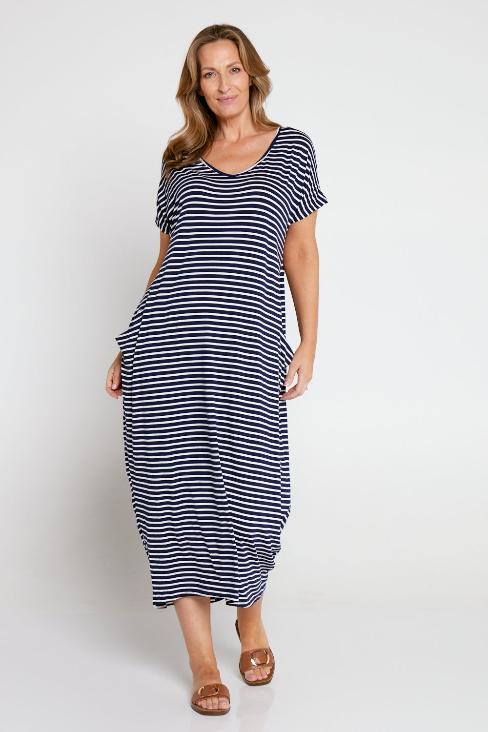 Rowan Dress Navy Stripe TULIO Fashion