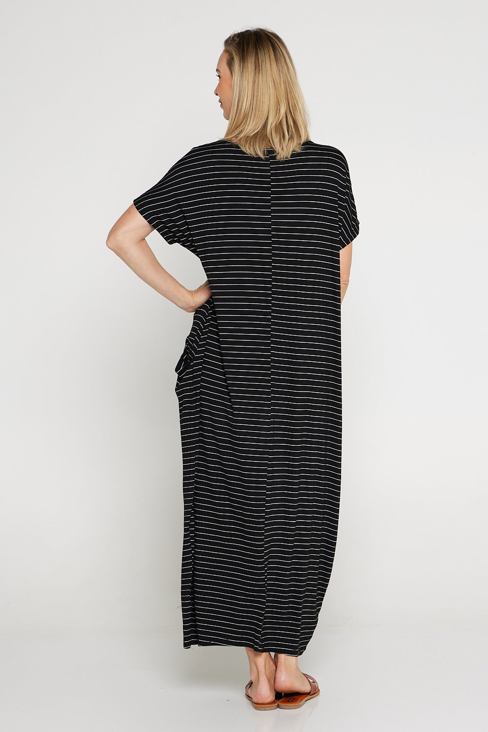 Rowan Dress - Black/White Stripe