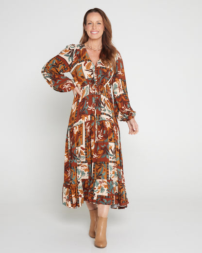 Dakota Dress - Tan Tropics