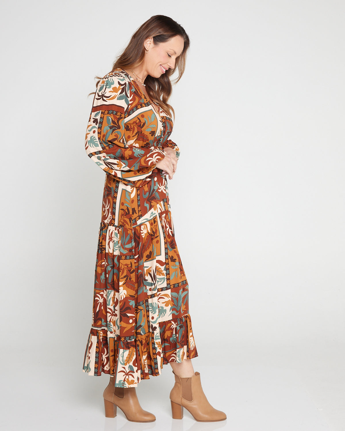 Dakota Dress - Tan Tropics
