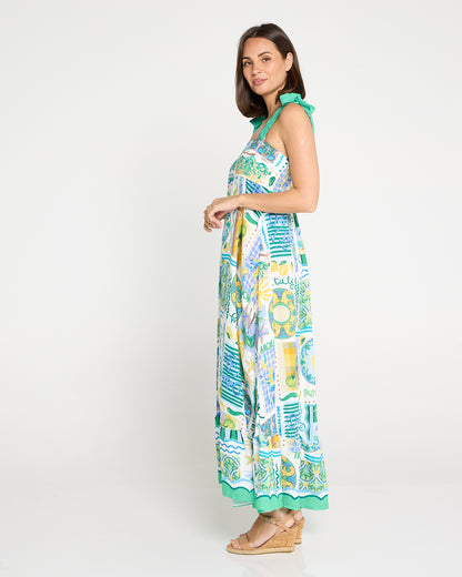 Carrie Tie Strap Maxi Dress - Sicilian Citrus