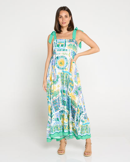Carrie Tie Strap Maxi Dress - Sicilian Citrus