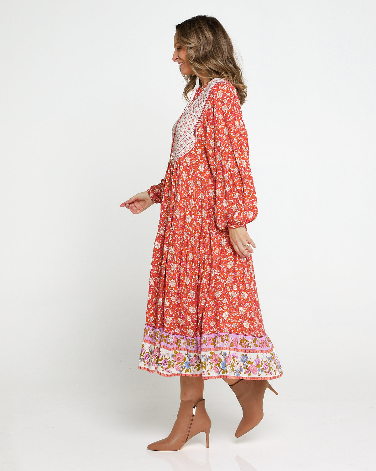 Joshua Tree Dress - Coral Paisley