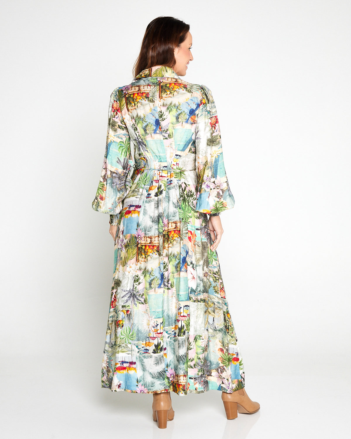 Bora Bora Maxi Shirt Dress - Tropical Paradise