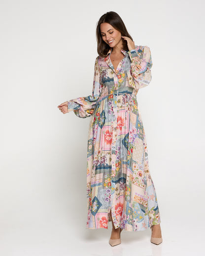 Bora Bora Maxi Shirt Dress - Springtime Countryside