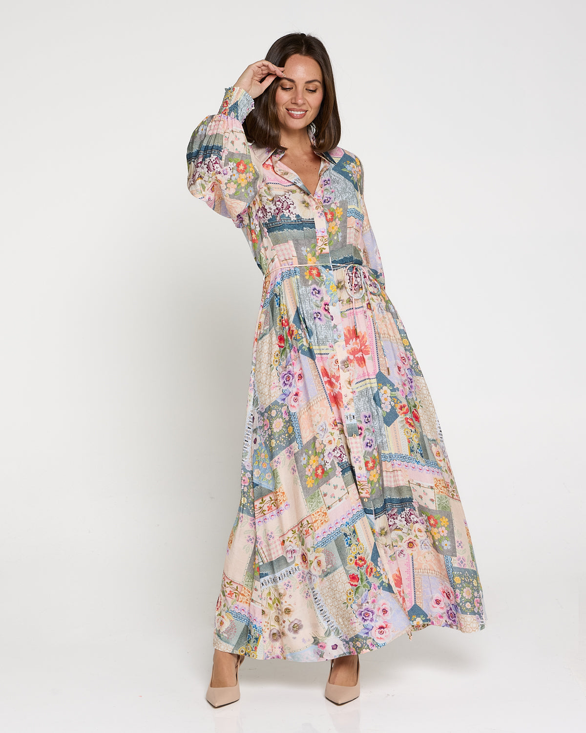 Bora Bora Maxi Shirt Dress - Springtime Countryside
