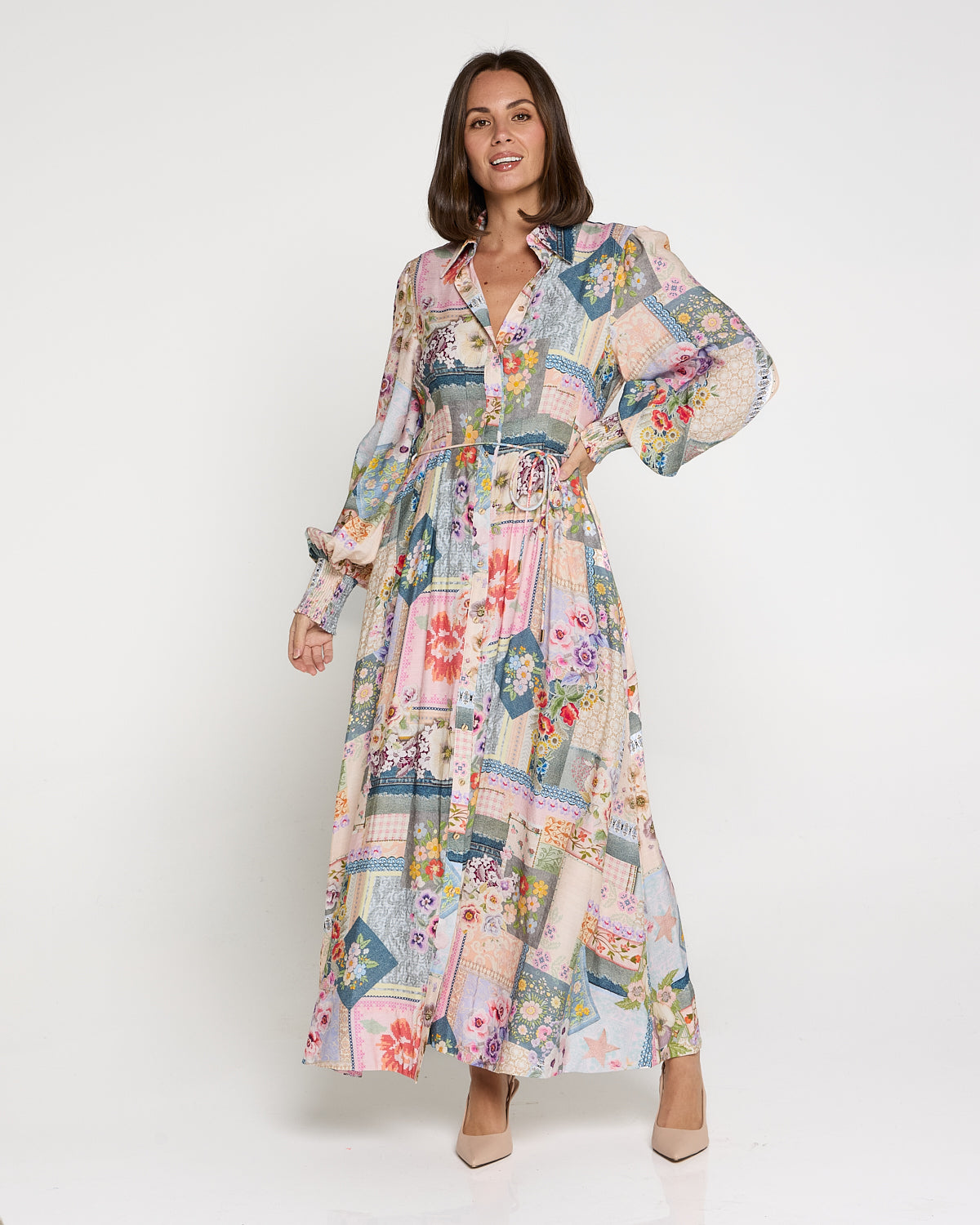 Bora Bora Maxi Shirt Dress - Springtime Countryside