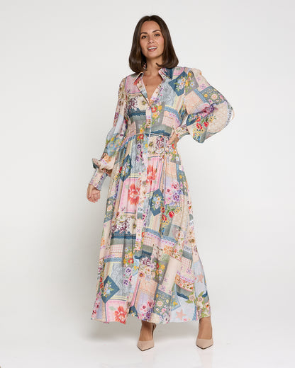 Bora Bora Maxi Shirt Dress - Springtime Countryside