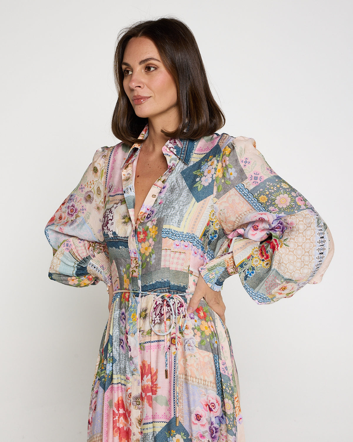 Bora Bora Maxi Shirt Dress - Springtime Countryside