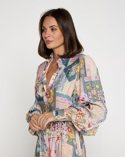 Bora Bora Maxi Shirt Dress - Springtime Countryside
