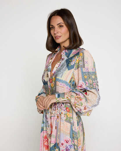 Bora Bora Maxi Shirt Dress - Springtime Countryside