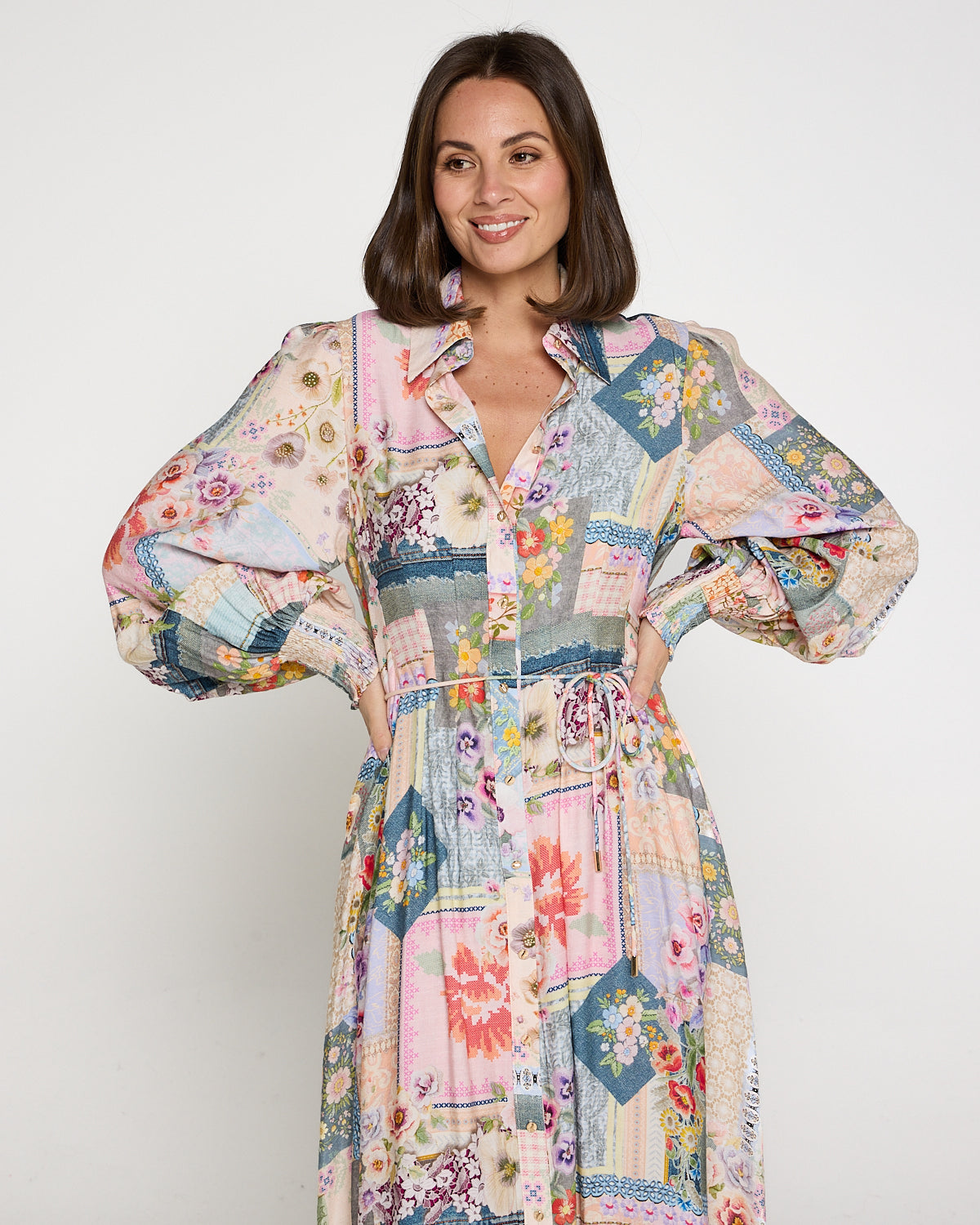 Bora Bora Maxi Shirt Dress - Springtime Countryside