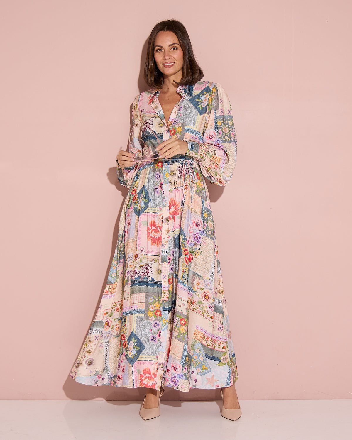 Bora Bora Maxi Shirt Dress - Springtime Countryside