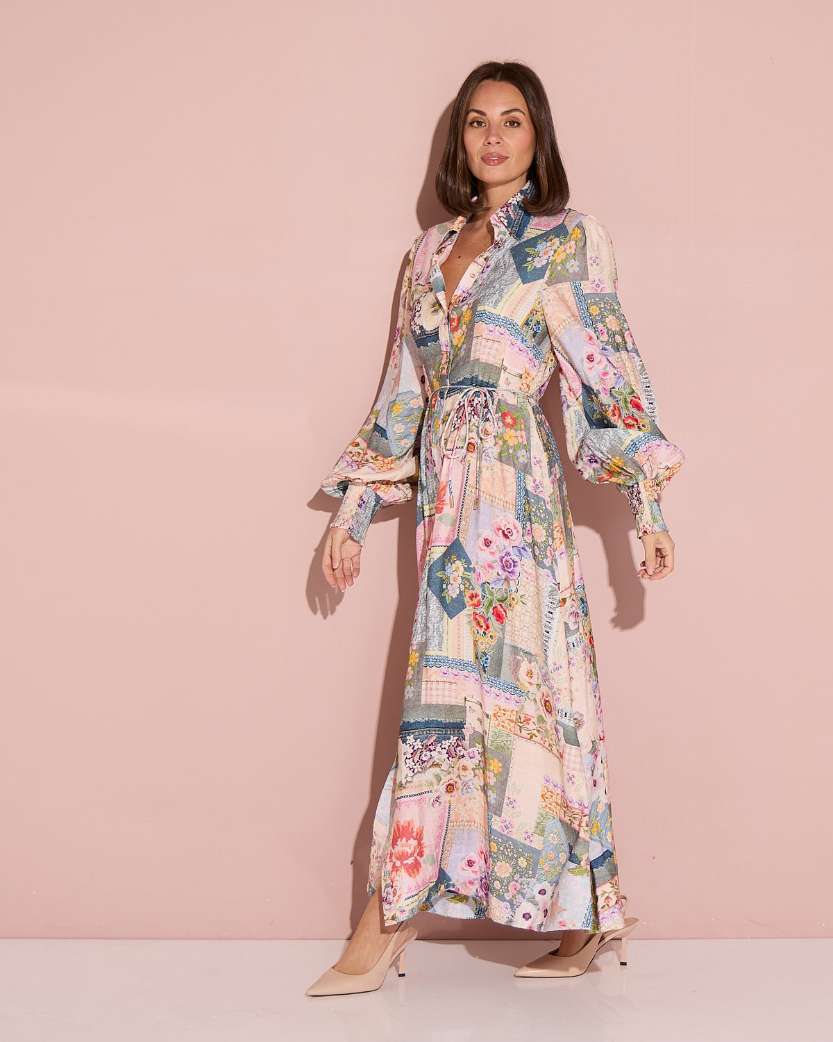 Bora Bora Maxi Shirt Dress - Springtime Countryside