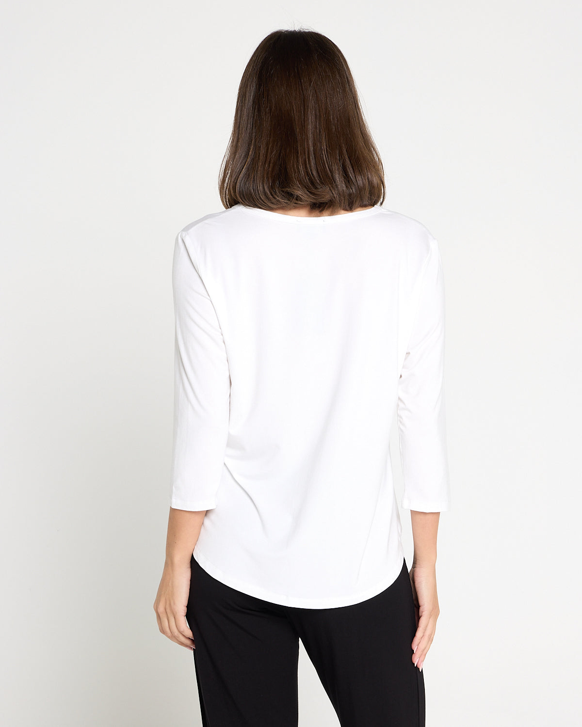 Alpine Bamboo 3/4 Sleeve Top - White