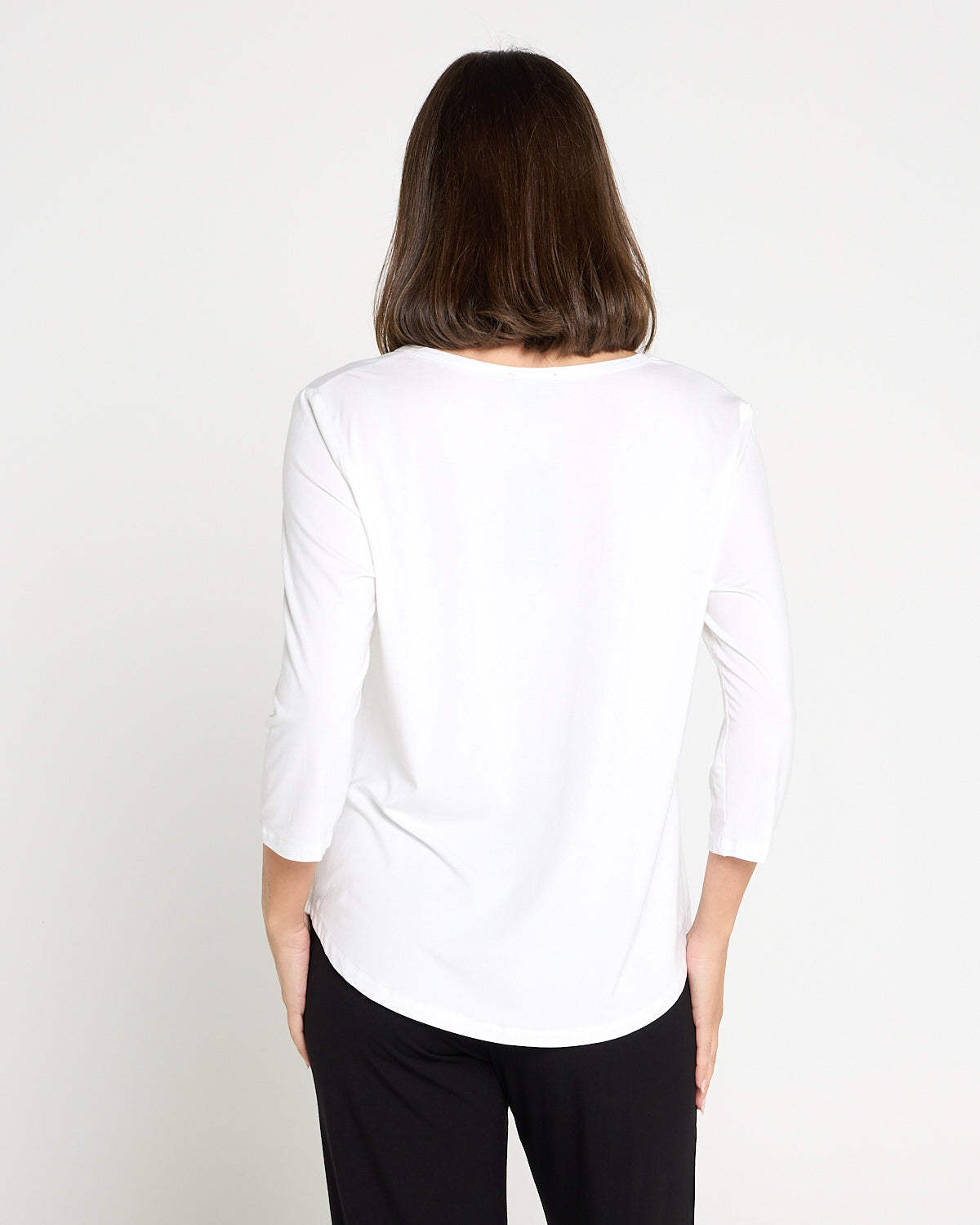 Alpine Bamboo 3/4 Sleeve Top - White