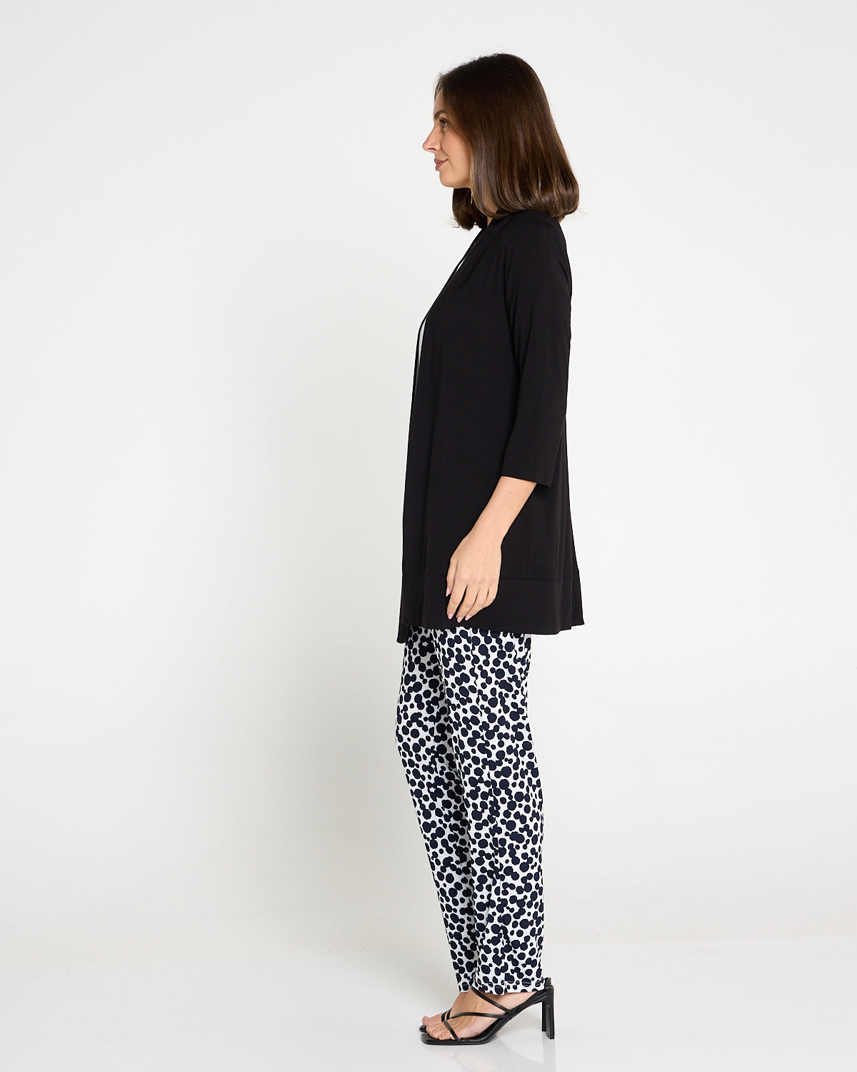 Gianna Printed Pants - White/French Navy Spot