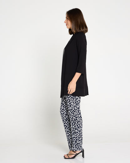 Gianna Printed Pants - White/French Navy Spot