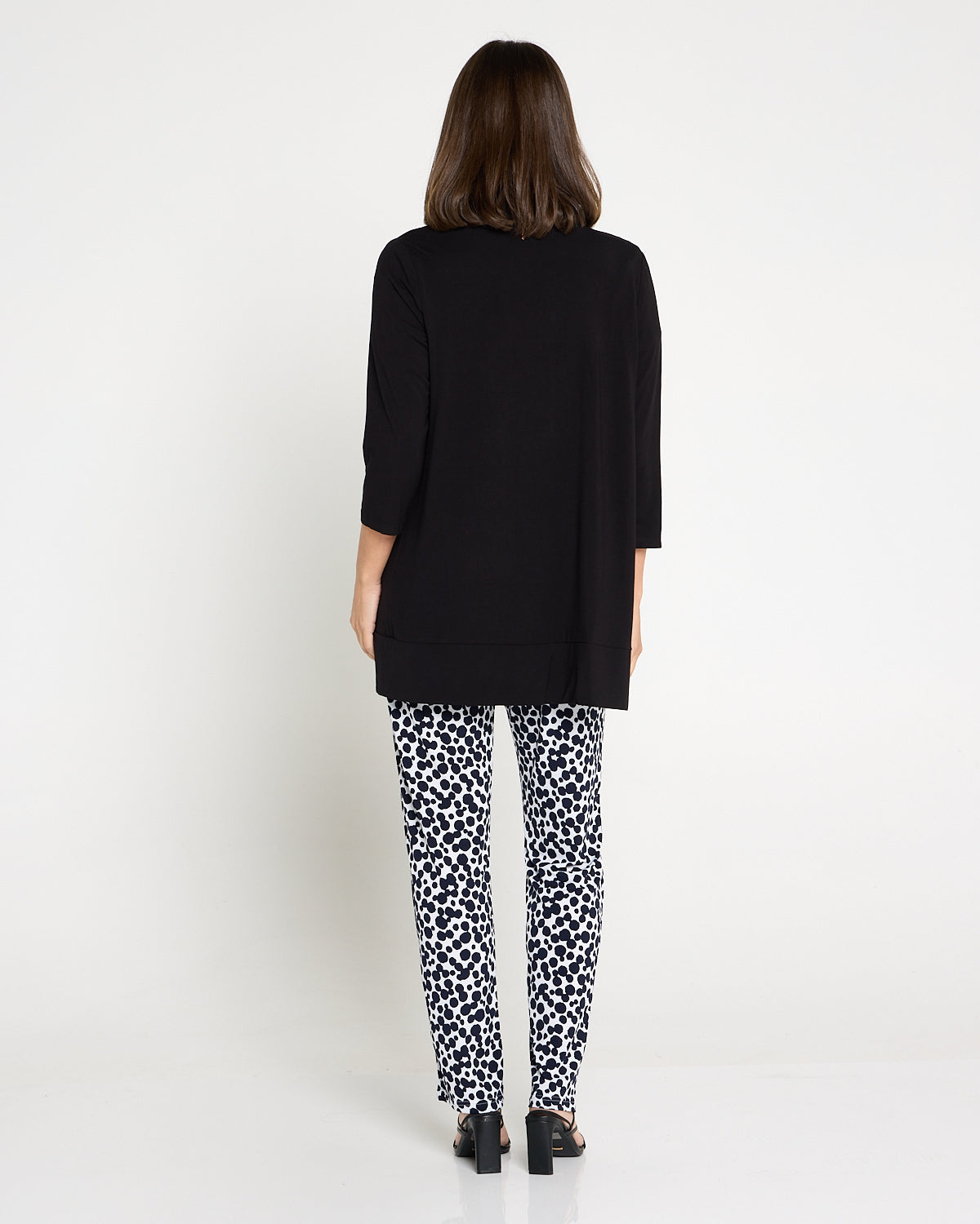 Gianna Printed Pants - White/French Navy Spot