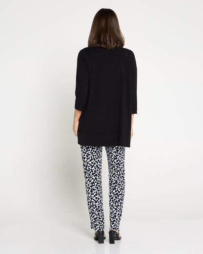Gianna Printed Pants - White/French Navy Spot