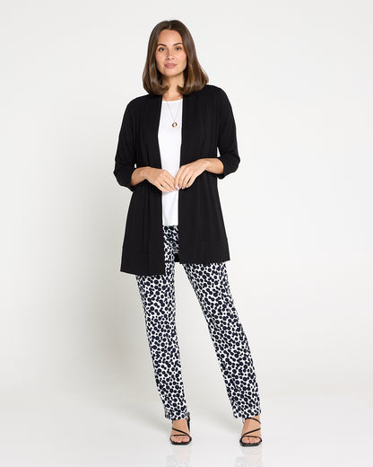 Gianna Printed Pants - White/French Navy Spot