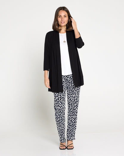 Gianna Printed Pants - White/French Navy Spot