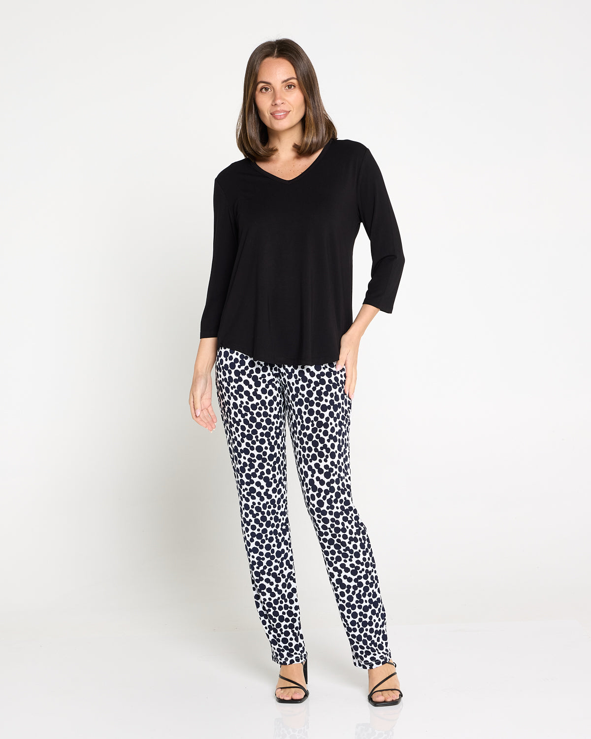 Alpine Bamboo 3/4 Sleeve Top - Black