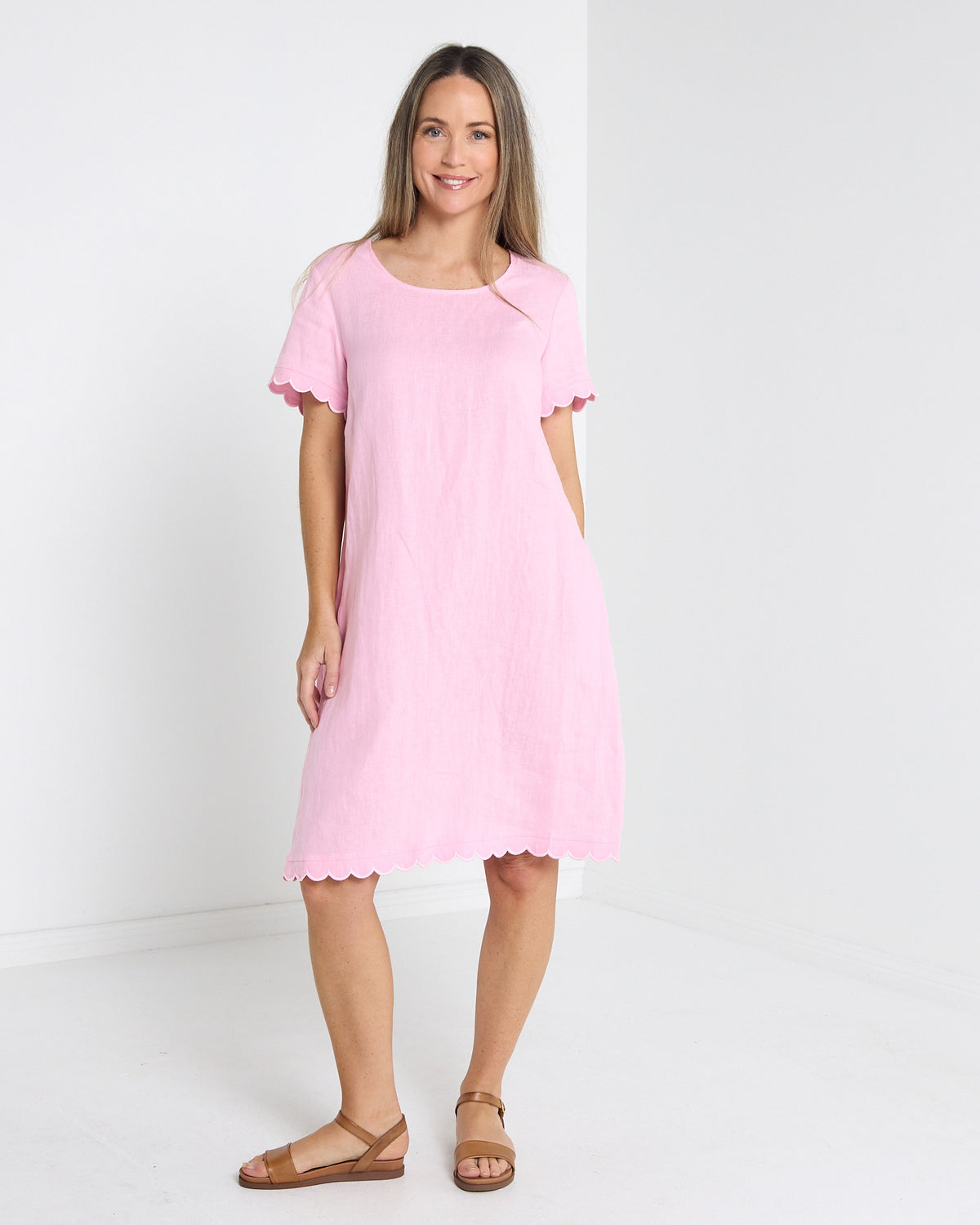 Lux Amalfi Linen Dress - Pink