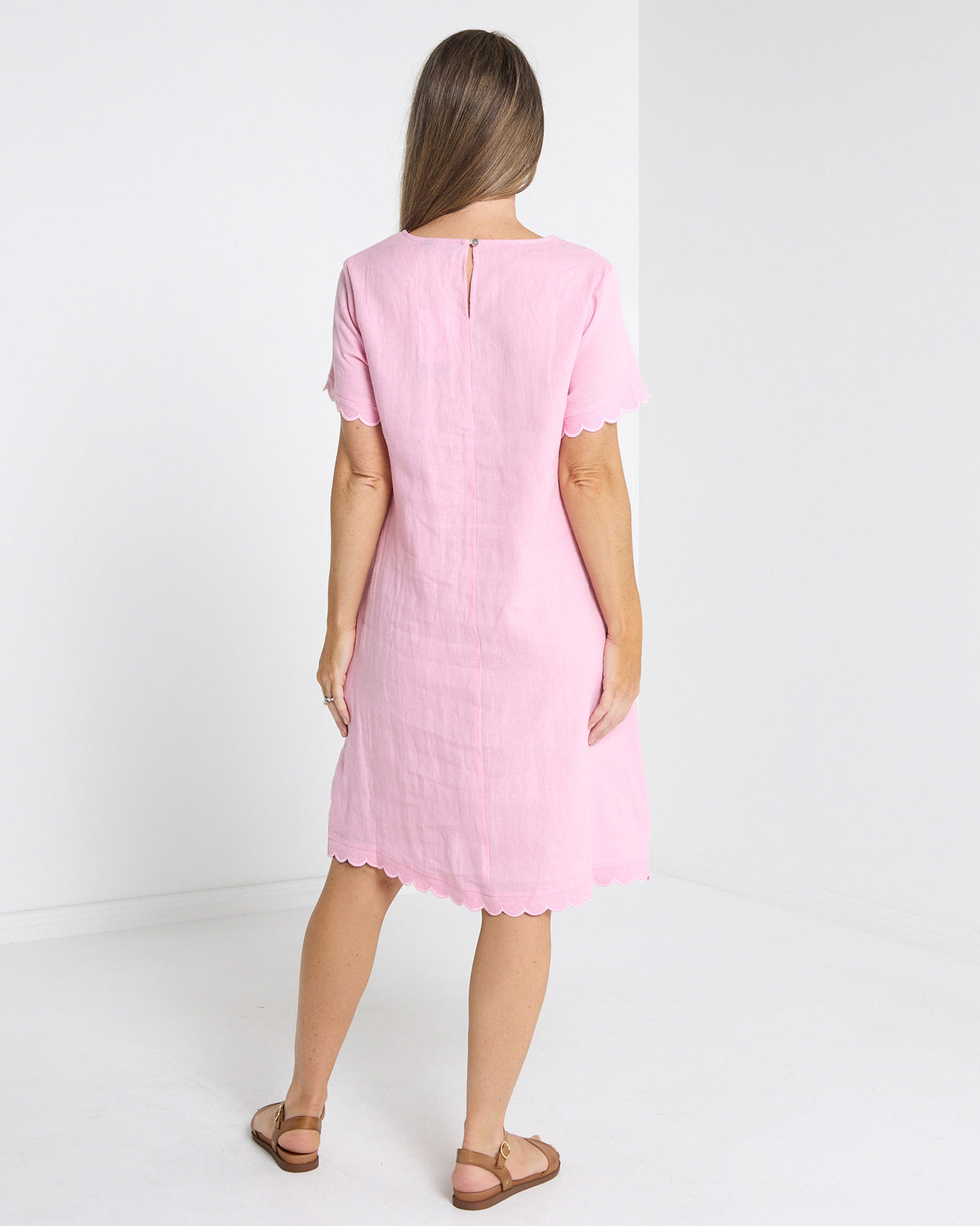 Lux Amalfi Linen Dress - Pink