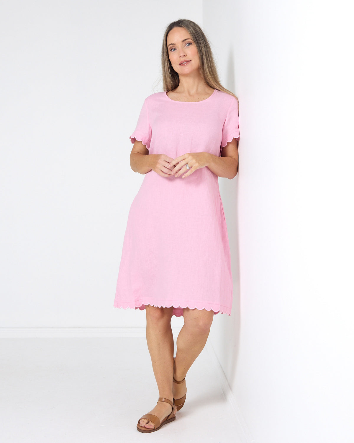 Lux Amalfi Linen Dress - Pink