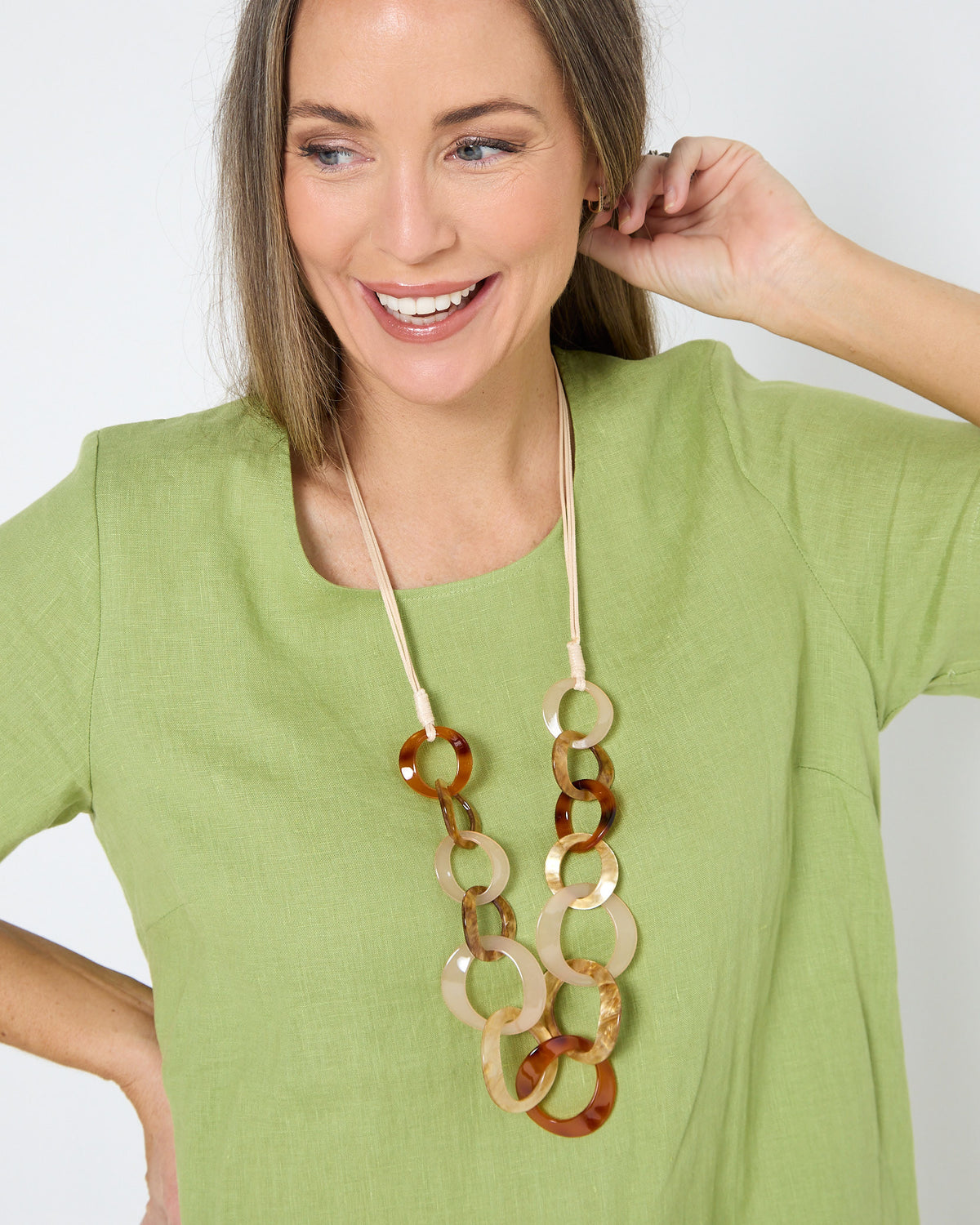 Delia Necklace - Brown