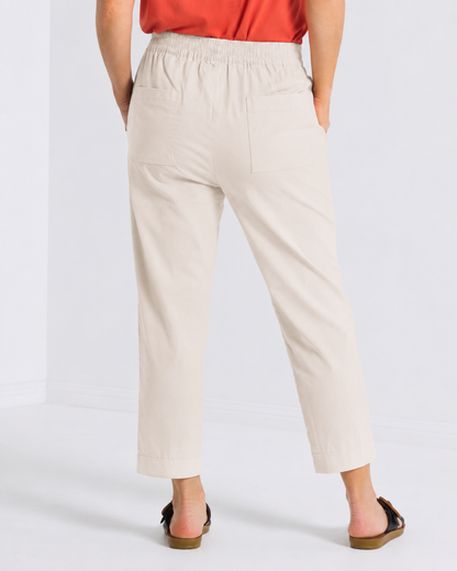 Breeze Light Cuffed Capri Pants - Stone