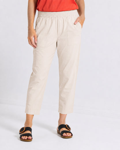 Breeze Light Cuffed Capri Pants - Stone