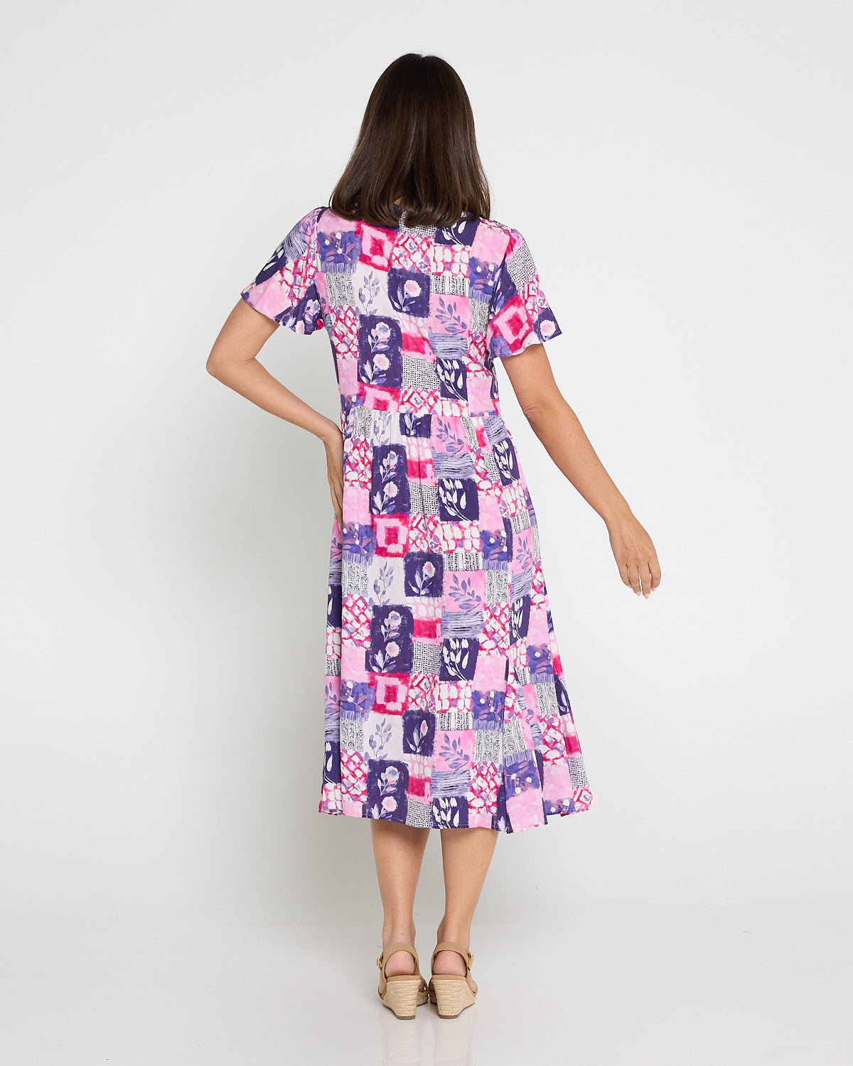 Brighton Dress - Amethyst Patchwork