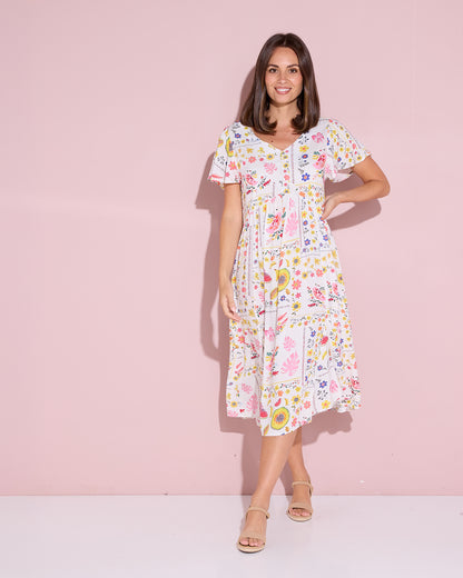Brighton Dress - Tropical Fruit Picnic