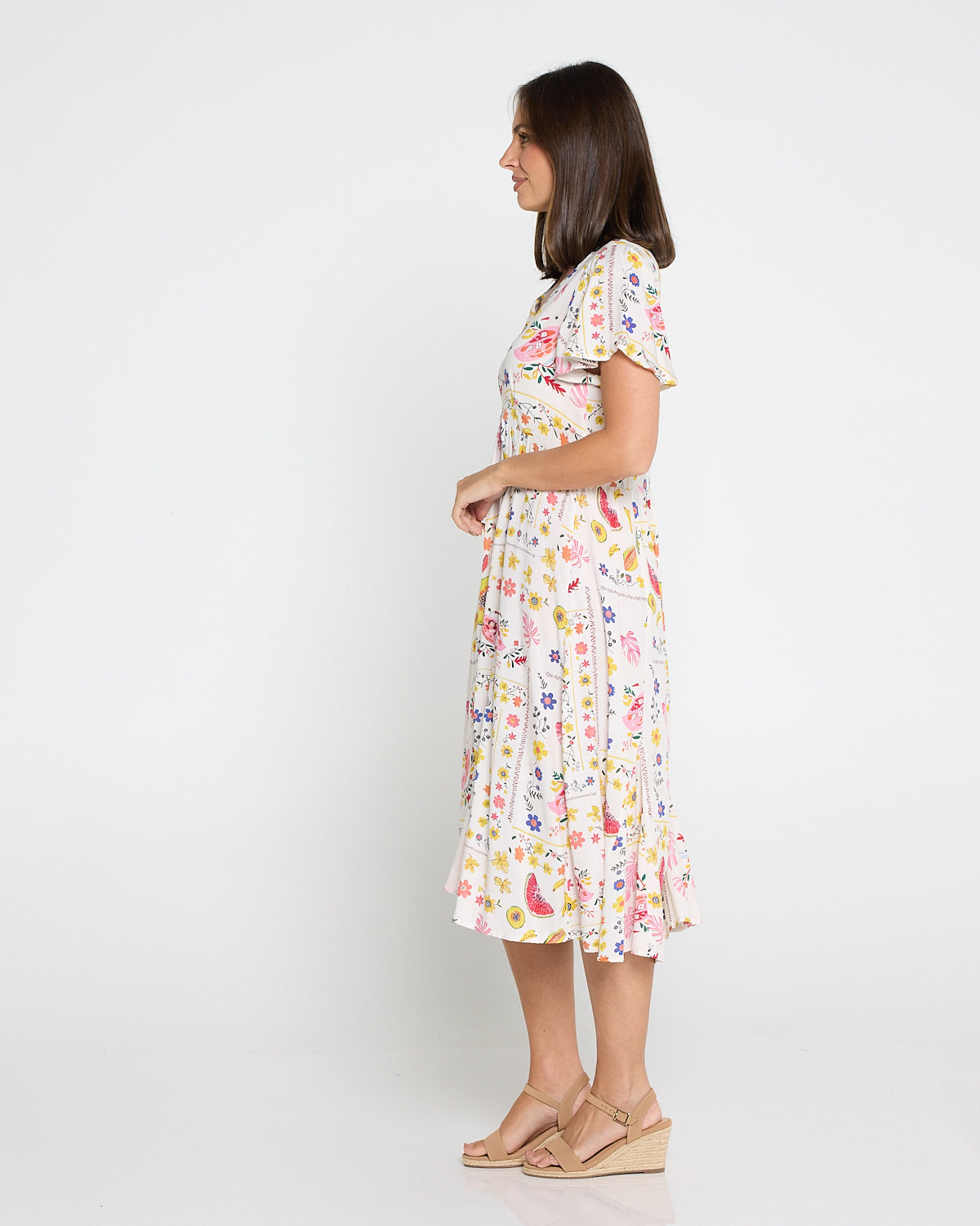 Brighton Dress - Tropical Fruit Picnic