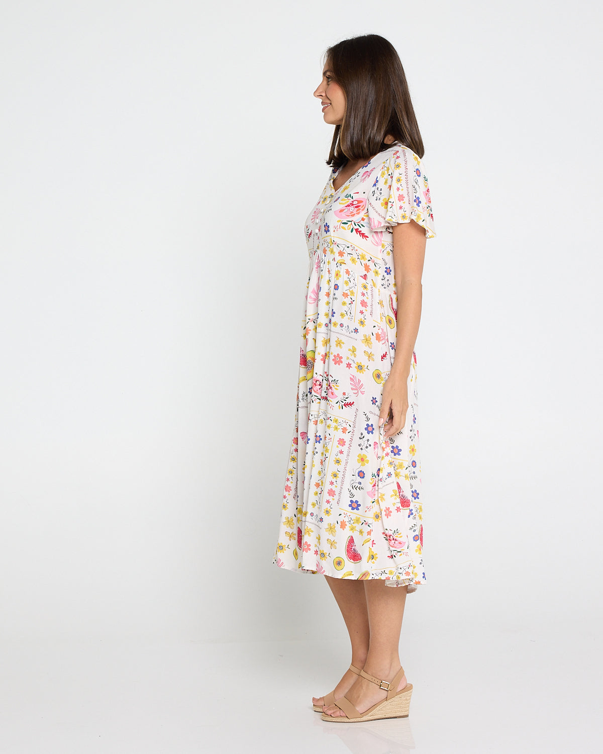 Brighton Dress - Tropical Fruit Picnic