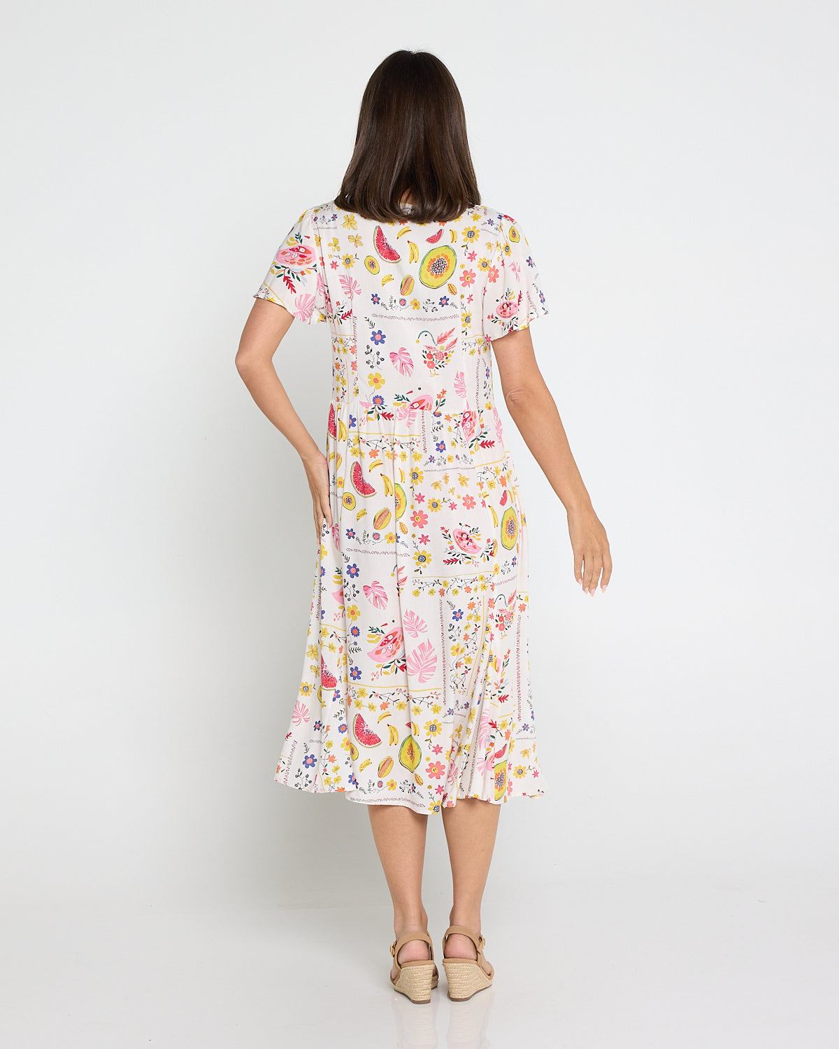 Brighton Dress - Tropical Fruit Picnic
