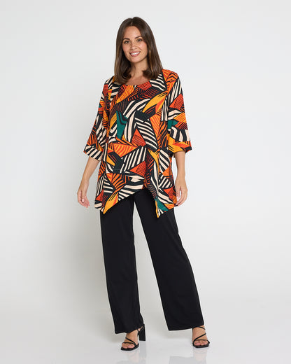 Esther Linen Top - Safari Sunset