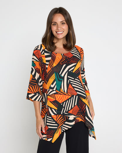 Esther Linen Top - Safari Sunset