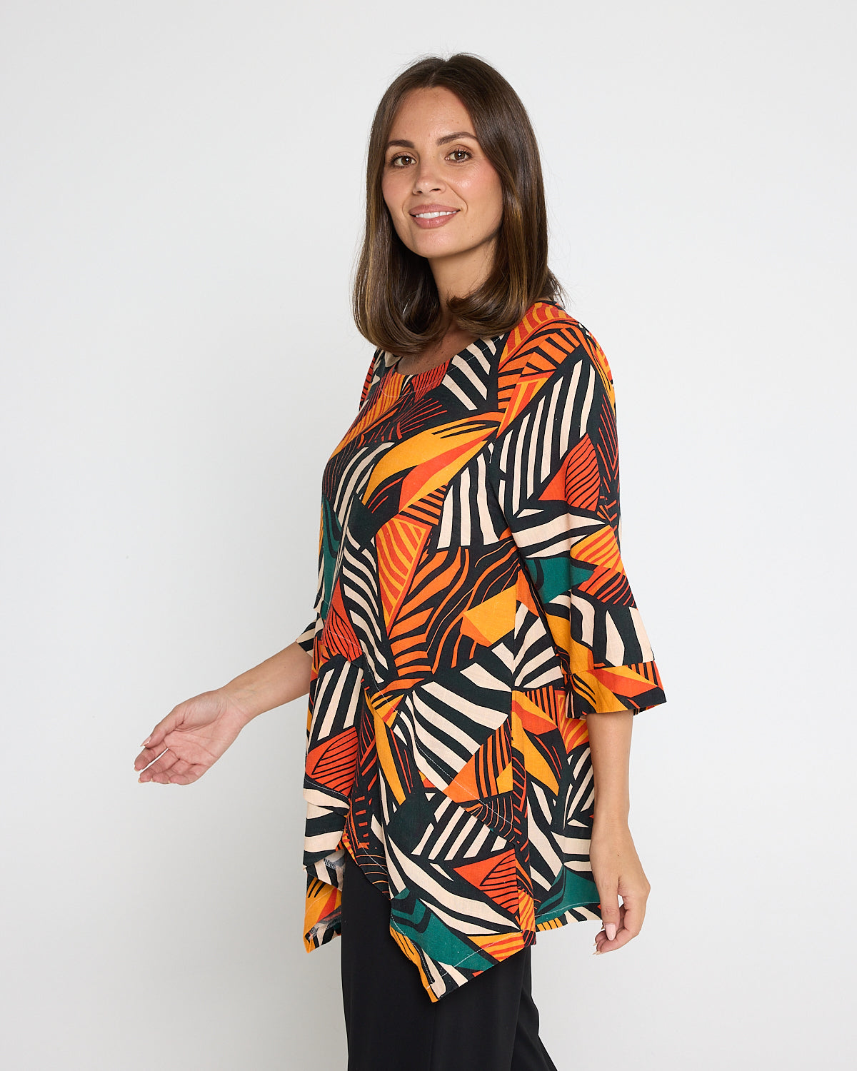 Esther Linen Top - Safari Sunset