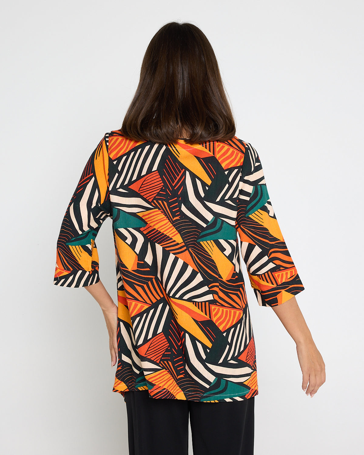 Esther Linen Top - Safari Sunset