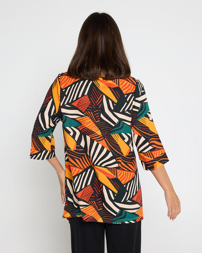 Esther Linen Top - Safari Sunset