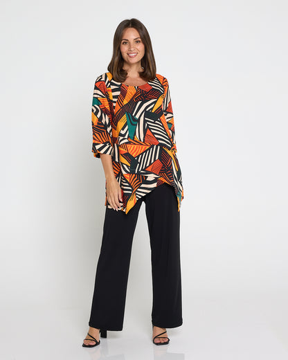 Esther Linen Top - Safari Sunset