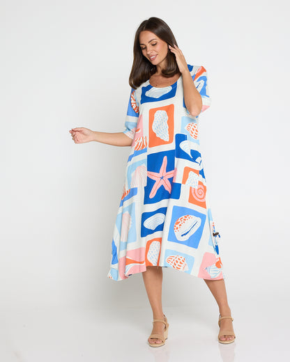 River Linen Dress - Seashell & Starfish