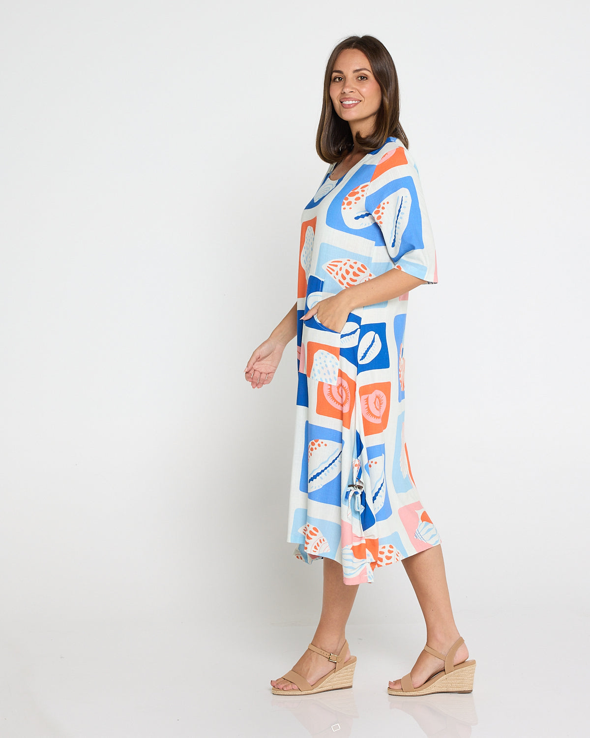 River Linen Dress - Seashell & Starfish